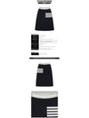 Double Face Merino 4 Bar A Line Skirt Navy - THOM BROWNE - BALAAN 3