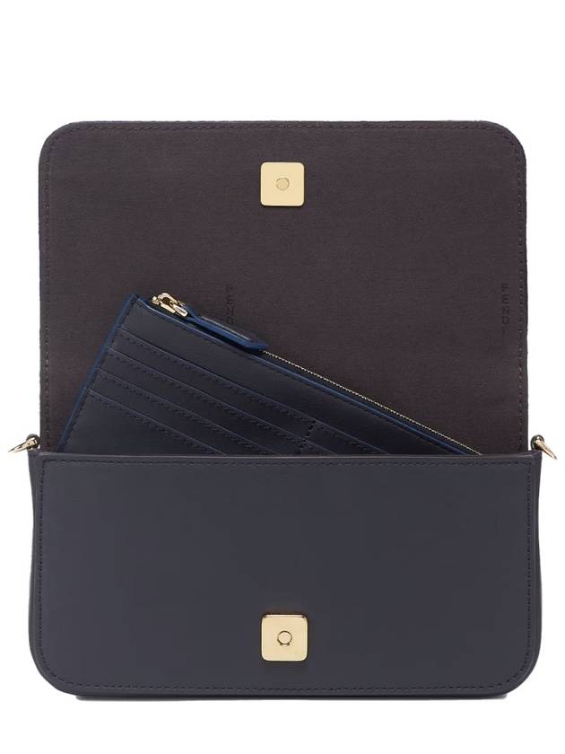 Graphy Chain Leather Long Wallet Dark Blue - FENDI - BALAAN 6