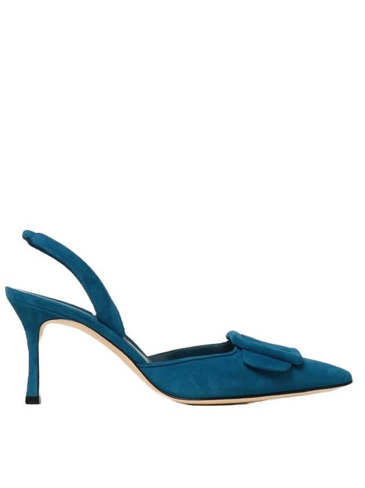 Maysli Slingback Heels Turquoise - MANOLO BLAHNIK - BALAAN 1