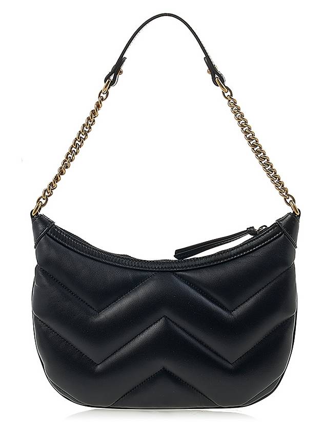 Marmont Small Leather Shoulder Bag Black - GUCCI - BALAAN 4