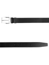 Silver Buckle Saffiano Leather Belt Black - PRADA - BALAAN 2