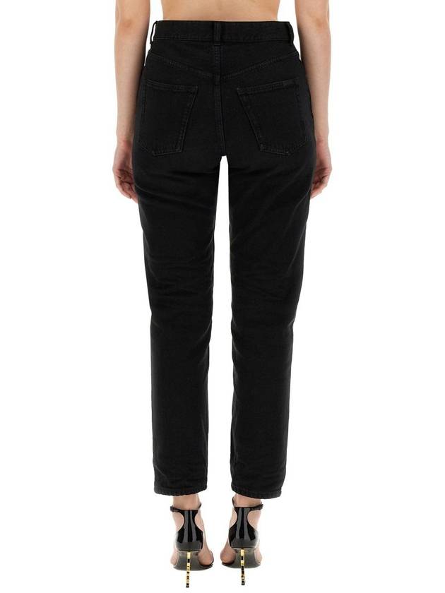 Vanessa Denim Straight Jeans Black - SAINT LAURENT - BALAAN 4