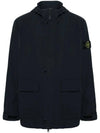 Logo Patch Hooded Jacket Navy - STONE ISLAND - BALAAN 1