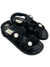 Suede Velcro Sandals Black - CHANEL - BALAAN.