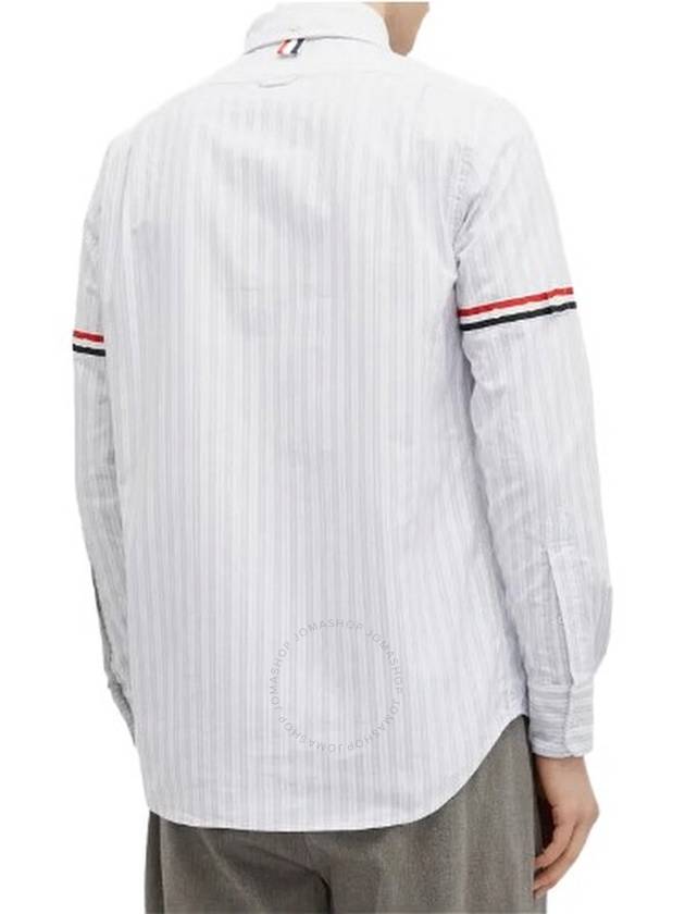 Stripe Oxford Armband Long Sleeve Shirt Grey - THOM BROWNE - BALAAN 3