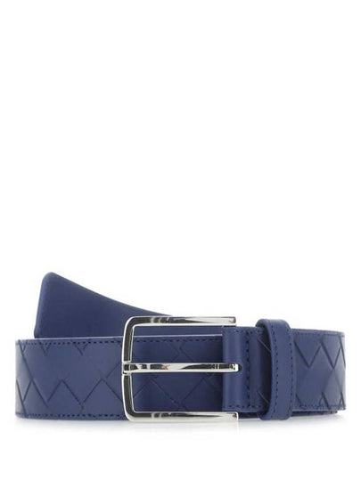 Intrecciato Leather Belt Blue - BOTTEGA VENETA - BALAAN 2