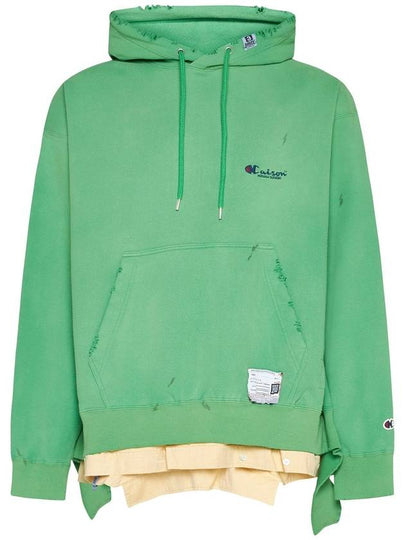 Distressed Effect Oversized Hoodie Green - MIHARA YASUHIRO - BALAAN 2