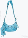 Le Cagole XS  Crocodile Embossed Shoulder Bag Blue Sky - BALENCIAGA - BALAAN 2