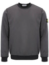 Men's Wappen Patch Round Cotton Nylon Fleece Sweatshirt Dark Grey - STONE ISLAND - BALAAN 1