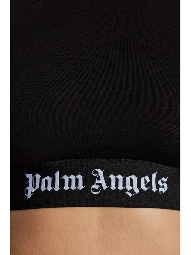 Palm Angels Cotton Lingerie Top, Women's, Black - PALM ANGELS - BALAAN 4