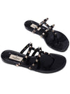 Rockstud Flat Rubber Flip Flops Black - VALENTINO - BALAAN 6