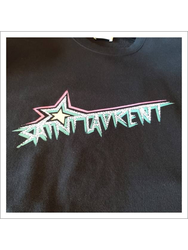 Logo Lettering Sweatshirt Black - SAINT LAURENT - BALAAN 3