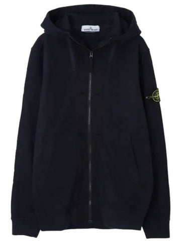 Brushed cotton fleece hooded zip up regular fit men - STONE ISLAND - BALAAN 1