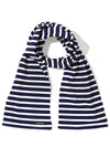 Striped Cotton Muffler Blue - SAINT JAMES - BALAAN.