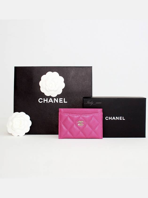 Classic card holder fuchsia gold caviar AP0213 B10583 NY567 - CHANEL - BALAAN 10