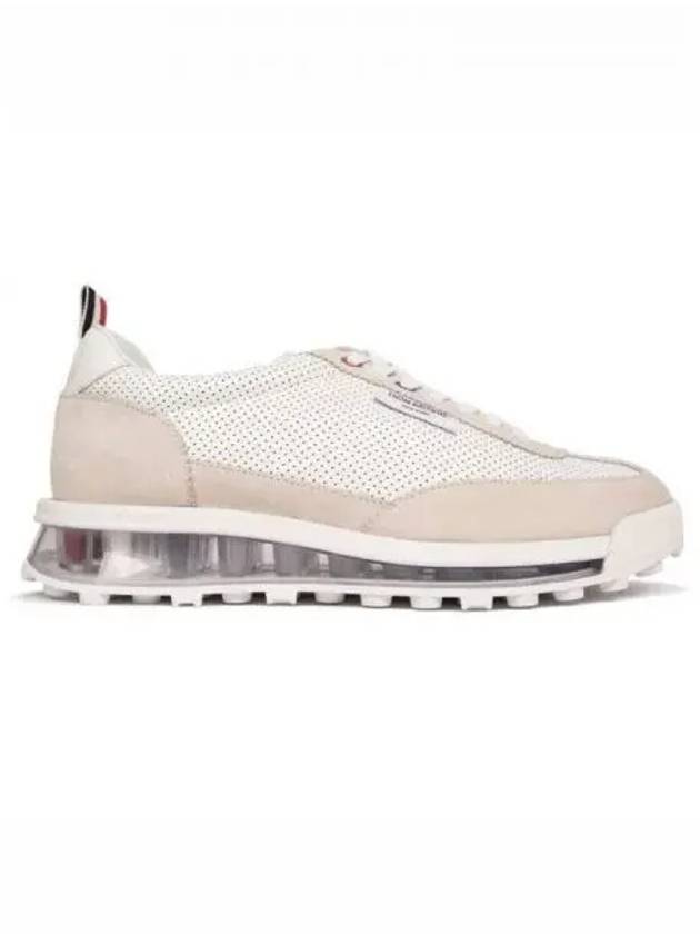 Women Vitello Calf Tech Runner Clear Sole Low Top Sneakers White - THOM BROWNE - BALAAN 2