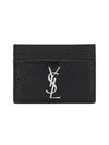 Cassandre Logo Card Wallet Black - SAINT LAURENT - BALAAN 2