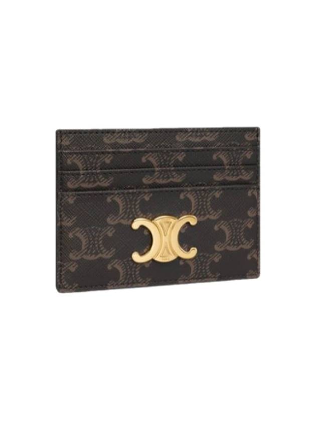 Triomphe Card Holder in Triomphe Canvas Tan - CELINE - BALAAN 2