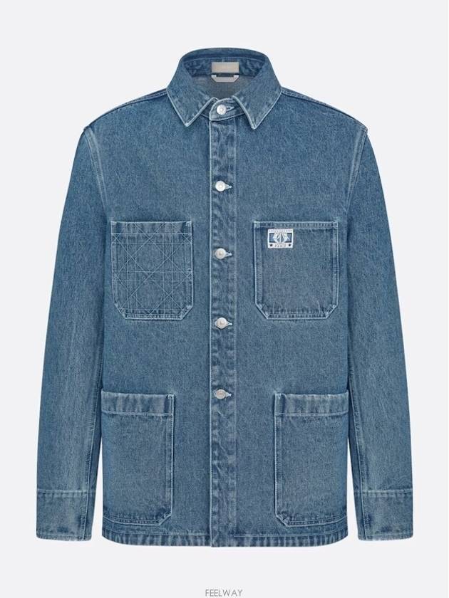 Charm Overshirt Cotton Twill Denim Jacket Blue - DIOR - BALAAN 4