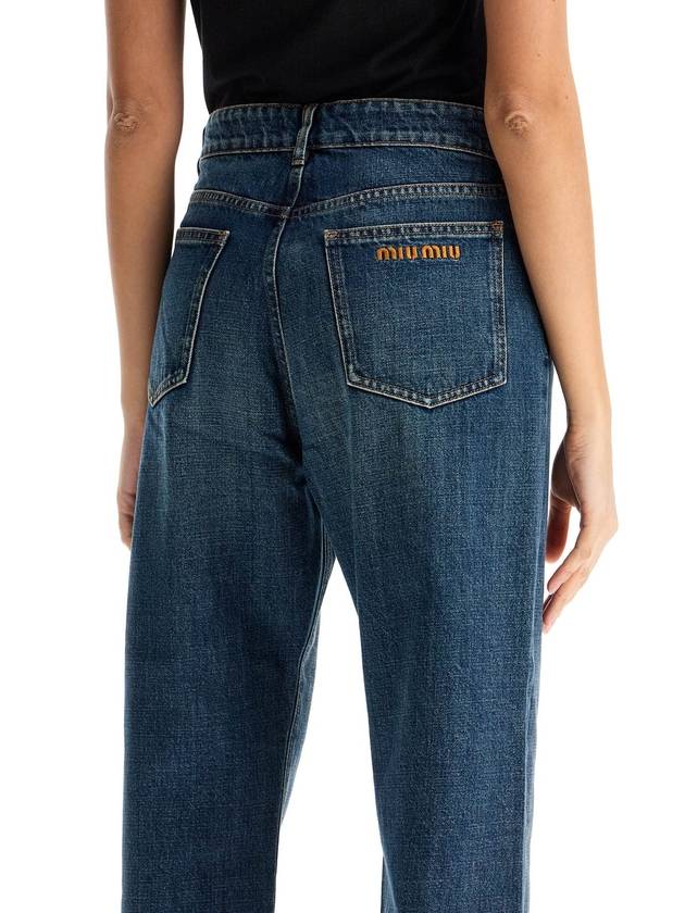 jeans with raw edge hemline - MIU MIU - BALAAN 4