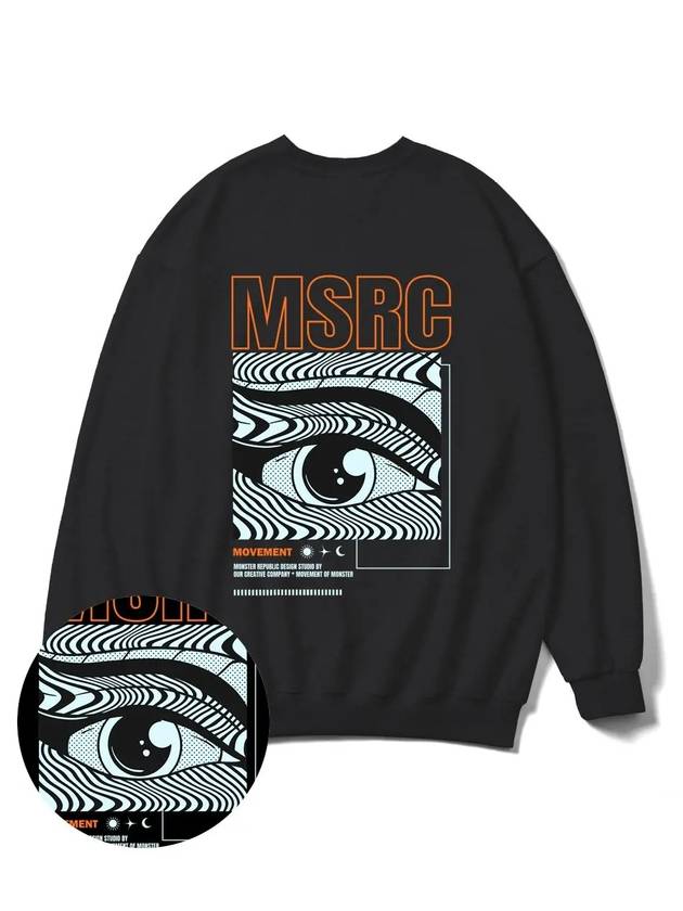 Of The Eye Vivid Orange Overfit Sweatshirt Black - MONSTER REPUBLIC - BALAAN 4