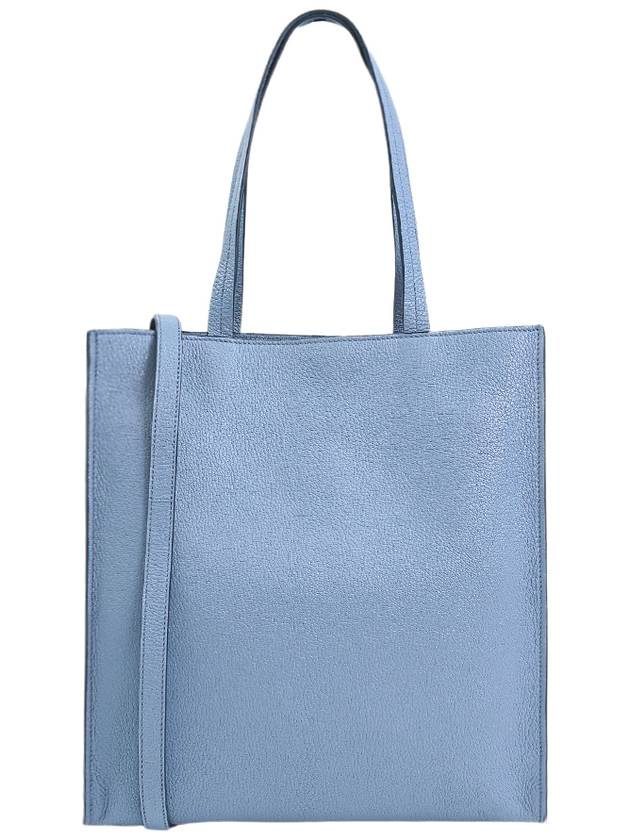 Madras Leather Tote Bag Blue - MIU MIU - BALAAN 3