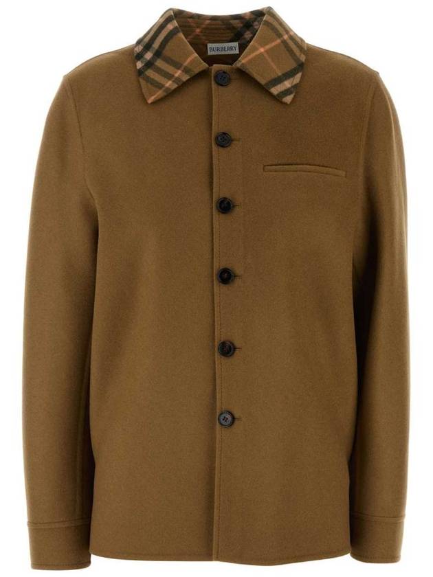 Check Collar Wool Overshirt Jacket Shrew - BURBERRY - BALAAN 2