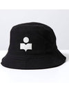 Haley Embroidered Logo Bucket Hat Black - ISABEL MARANT - BALAAN 2