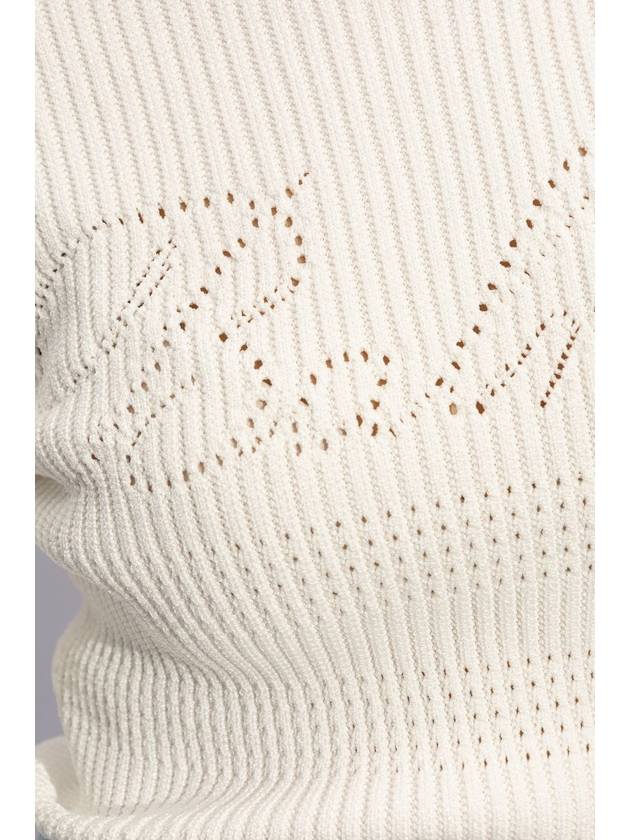 Balmain Ribbed Sweater With Logo, Women's, White - BALMAIN - BALAAN 5