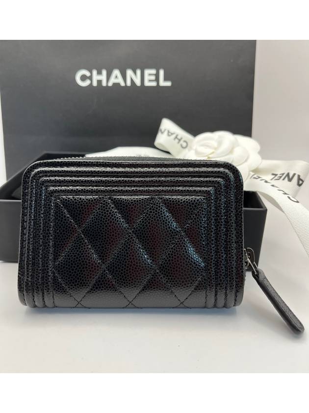 Boy zipper card wallet vintage black silver cabinet - CHANEL - BALAAN 6