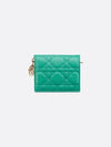 Lady Cannage Small Lambskin Half Wallet Aquamarina - DIOR - BALAAN 1