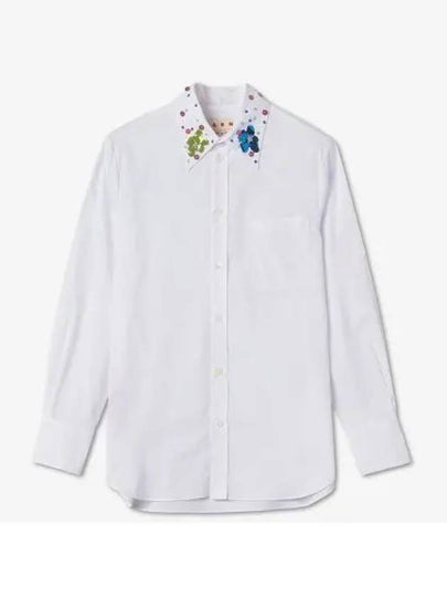 Embroidered Collar Regular Fit Shirt Lily White - MARNI - BALAAN 2