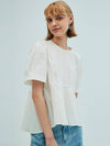 Back Ribbon Detail Peplum Blouse White - OPENING SUNSHINE - BALAAN 4