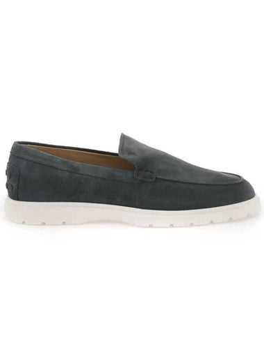 Suede Slipper Loafers Dark Grey - TOD'S - BALAAN 1