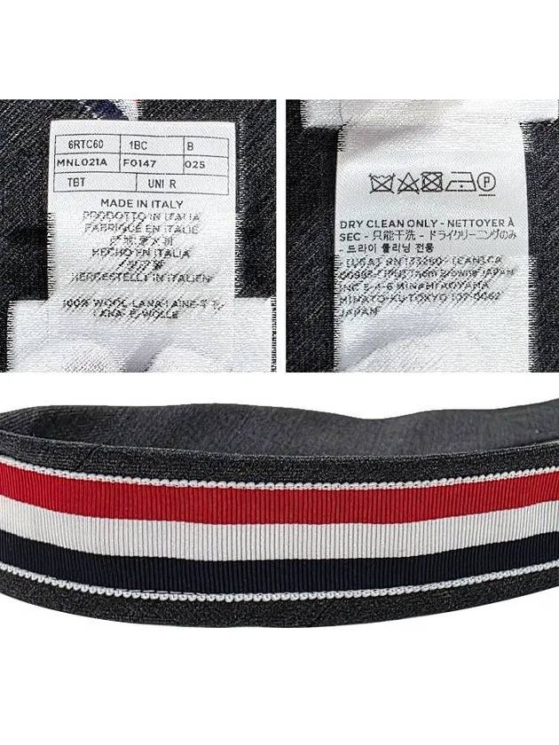 Three Stripes Classic RWB Selvage Super 120 Count Wool Tie Dark Grey - THOM BROWNE - BALAAN 6