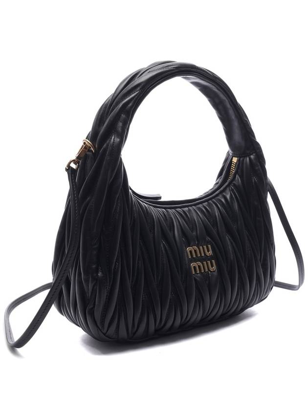 Wander Materasse Nappa Leather Shoulder Bag Black - MIU MIU - BALAAN 4