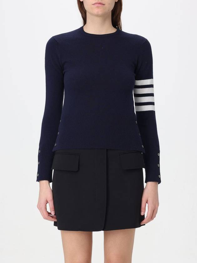 Women's 4 Bar Classic Cashmere Pullover Knit Top Navy - THOM BROWNE - BALAAN 2