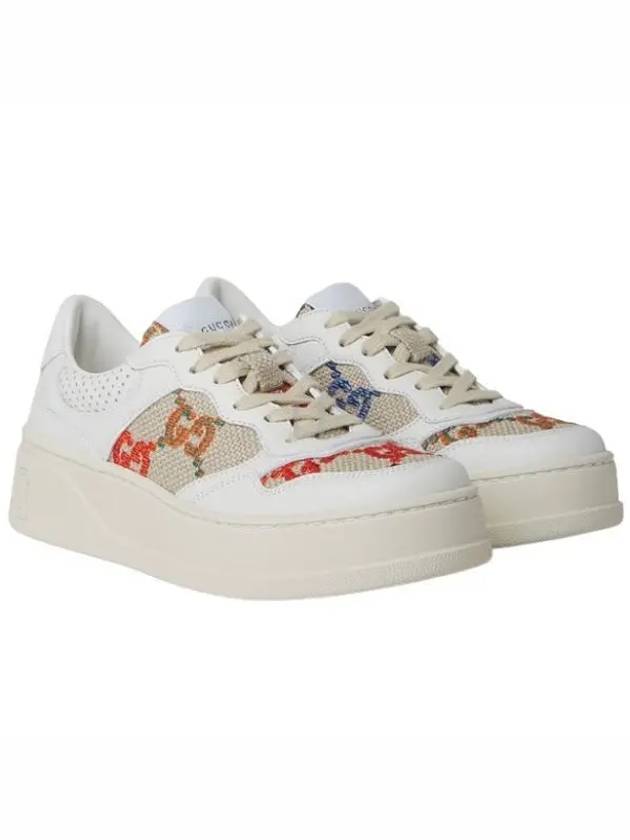 GG Embroider Low Top Sneakers White - GUCCI - BALAAN 2