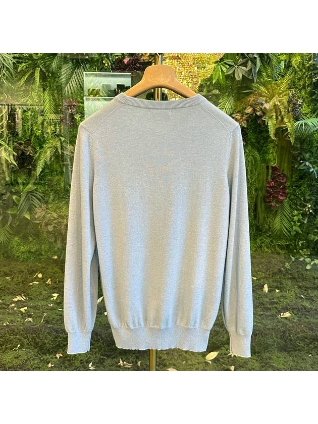 Crew Neck Cashmere Knit Top Light Blue - BRUNELLO CUCINELLI - BALAAN 5