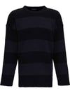 Back BB Logo Stripe Cotton Knit Top Black - BALENCIAGA - BALAAN 4