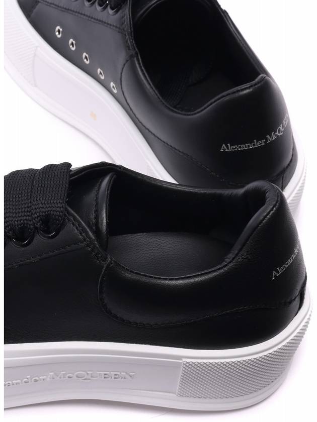 Deck Plimsol Leather Low Top Sneakers Black - ALEXANDER MCQUEEN - BALAAN 7