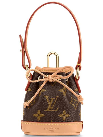 Micro Noe Bag Charm Key Holder Brown - LOUIS VUITTON - BALAAN.