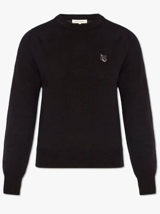 Bold Fox Head Wool Knit Top Black - MAISON KITSUNE - BALAAN 2