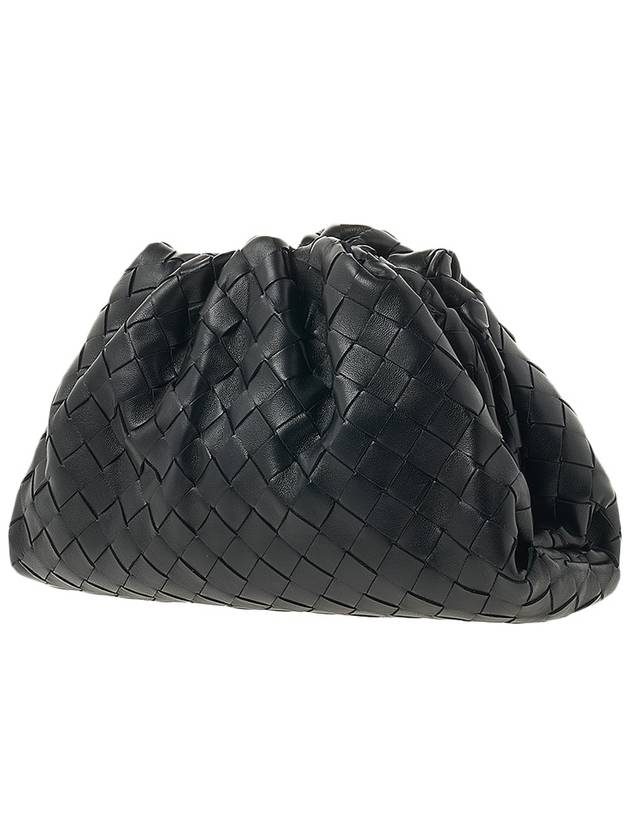 Intrecciato Small Leather Pouch Bag Black - BOTTEGA VENETA - BALAAN 3