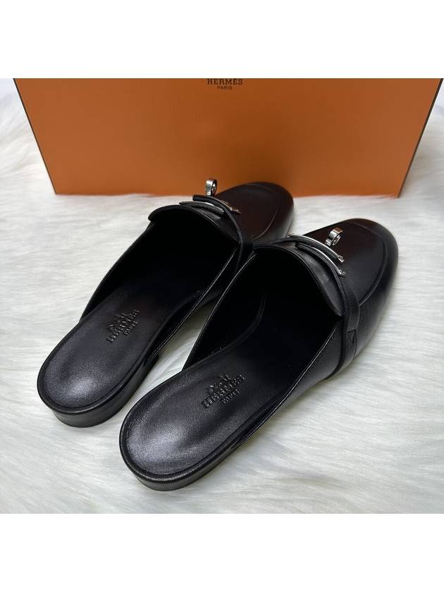 Oz Mule Goatskin & Palladium Noir - HERMES - BALAAN 5