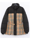 Check Reversible Down Puffer Jacket Beige Black - BURBERRY - BALAAN 3