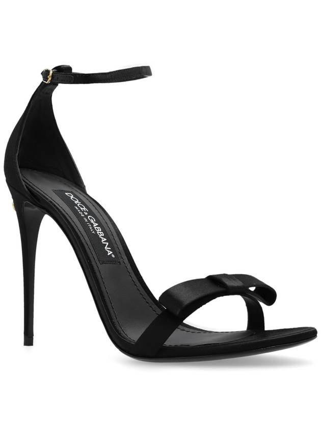 Bow Detailed Ankle Strap Sandal Heels Black - DOLCE&GABBANA - BALAAN 5