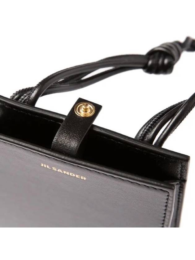 Logo Tangle Phone Holder Leather Cross Bag Black - JIL SANDER - BALAAN 9