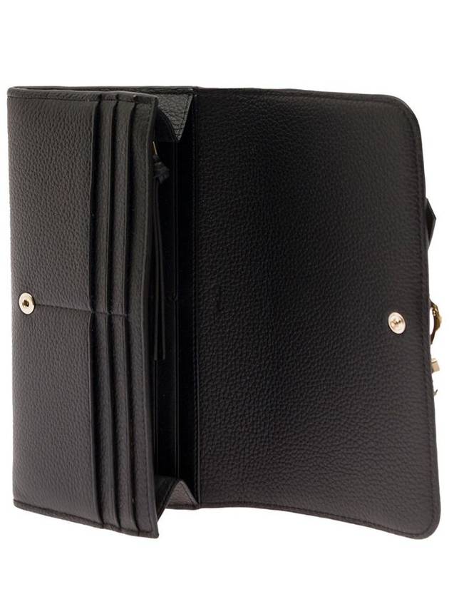 Alphabet Charm Leather Flap Long Wallet Black - CHLOE - BALAAN 4