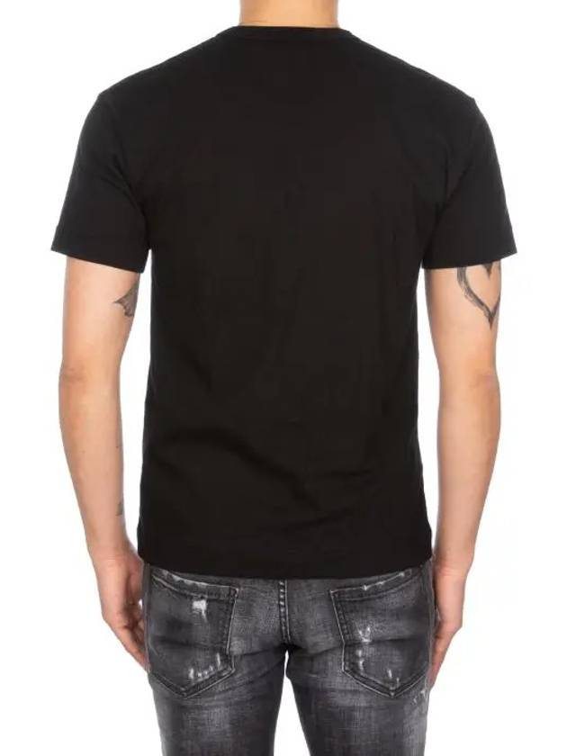 Men's Black Heart Waffen Short Sleeve T-Shirt Black - COMME DES GARCONS PLAY - BALAAN 6